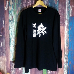 送込　Ninja Tune ニンジャチューン London ロンT 長袖Tシャツ 黒 XLサイズ