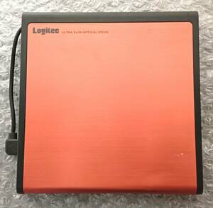 【中古パーツ】Logitec LDR-PMH8U2LRD 外付け ドライブ USB端子 ケーブル付け ドライブ DVD-RW ■B21-1