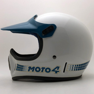 送料無料 Dead Stock 新品 箱 純正バイザー付 BELL MOTO4 WHITE 55cm/ベルモト4白ビンテージヘルメットフルフェイスvmxmoto3star80sシェル