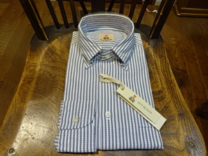 激安！新品　送料無料　イタリア製　ギローバー長袖のシャツ　ストライプ