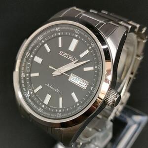 極美品　稼働品　SEIKO　セイコー　ブラック　シルバー　自動巻き　メンズ　時計