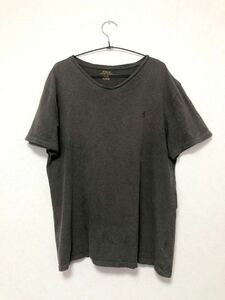 POLO RALPH LAUREN 半袖 Tシャツ グレー L ポロラルフローレン Vネック