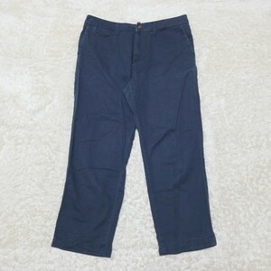 Y1168 Dickies ディッキーズ コットン100% クロップドパンツ ワークパンツ バックゴム ウエスト表記67cm メンズ M相当 ネイビー