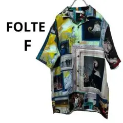 【FOLTE】美品　しっかりした生地　メンズ　カラフルシャツ　プリント柄　F