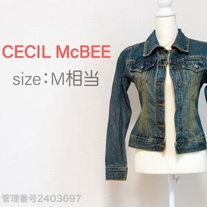 【送料無料】CECIL McBEE (セシルマクビー) ビンテージデザイン　レディースデニムジャケット　M