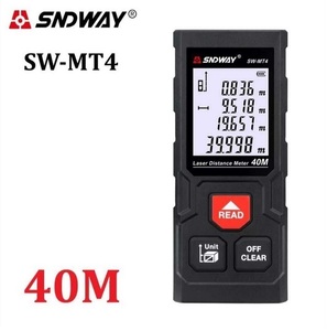 特価！レーザー距離計　40ｍ　誤差2mm！　新品・未使用！レーザー計測器　SNDWAY SW-MT4　大工、リフォーム、DIYに！