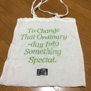 Past ane. Sunday Best for tomorrow 布袋 ショルダー 薄い 白 41cm×38cm 送料180円