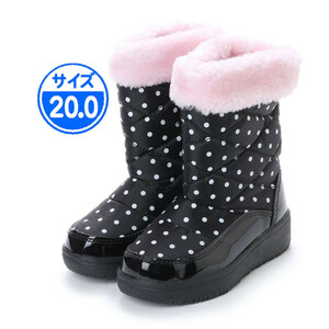 【新品 未使用】子供用 防寒ブーツ ブラック ピンク 20.0cm 17991