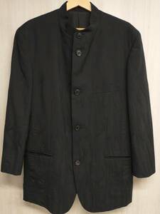 ISSEY MIYAKE MEN 刺繍 ウール マオカラー ジャケット ME61-FD154 メンズ S イッセイミヤケ メン ブラック スタンドカラー コート