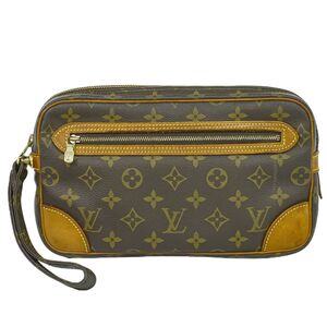 本物 ルイヴィトン LOUIS VUITTON LV マルリードラゴンヌ モノグラム クラッチバッグ セカンドバッグ ブラウン M51825