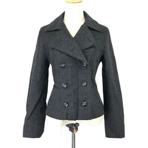 組曲/KUMIKYOKU★ショート丈/ピーコート【size2/レディースM/黒/black】Coat/Jacket/Jumper◆BH456