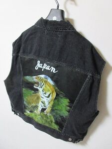 ★即完売人気アイテム★ doublet ダブレット silk denim vest 虎 タイガー 3D デニム ベスト デニムベスト S(大きめ)