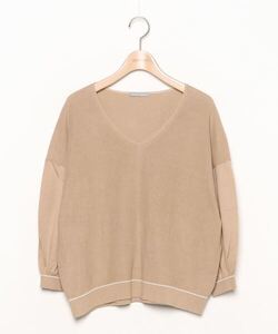 「theory luxe」 Vネックニット 38 ベージュ レディース