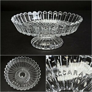 HH0723◆１９世紀　オールドバカラ　フラットコンポート◆ケーキスタンド　盛皿　BACCARAT　ｈ