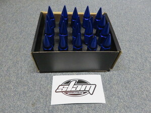 新品 SLAM 砲弾 スパイクナット レーシングナット 12-1.25 M12X1.25 20個 ブルー 青 旧車 ニッサン ダットサン スズキ スバル