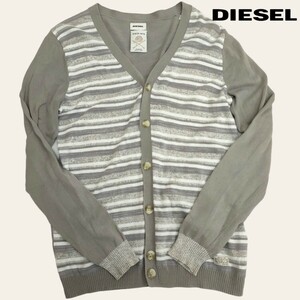 DIESEL / ディーゼル メンズ トップス ニット カーディガン 薄手 Sサイズ グレー系 I-3779 