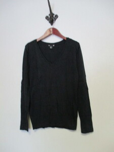 H＆M 黒Vネックコットンナイロンニット（USED）31523