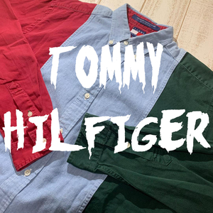 【TOMMY HILFIGER】トミーヒルフィガー ヴィンテージ B.Dシャツ ボタンダウンシャツ L/Gサイズ