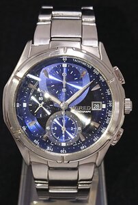 稼働品!! SEIKO/セイコー WIRED/ワイアード クロノグラフ クオーツ メンズ ウォッチ 日付表示 USED品 7T92-0GB0