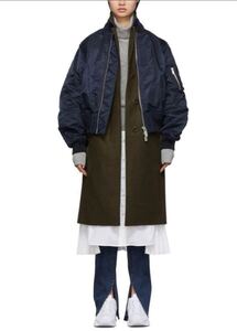 【美品】Sacai サカイ ドッキング MA1 ウール コート