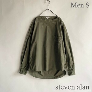 steven alan 日本製 スティーブンアラン TYPEWRITER P/OVER SHT スモックプルオーバーシャツ コットンストレッチ オリーブ size S sk