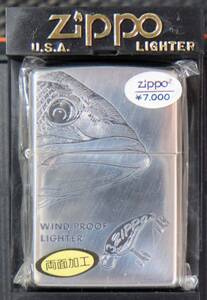 ブラックバス　ZIPPO　魚釣り　未使用　両面加工　２００１年