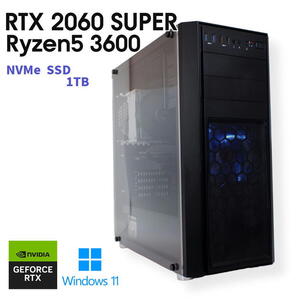 【中古ゲーミングPC】GeForce RTX 2060 SUPER / Ryzen5 3600 / 16GB / NVMe SSD 1TB / Windows11