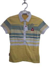 【感謝セール】le coq sportif(ルコックスポルティフ) ポロシャツ 黄色 レディース M ゴルフウェア 2303-0049 中古