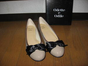  ◆新品！Odette e Odileの甲リボンフラットパンプス25.5cmベージュ系◆