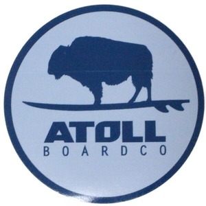 訳有 アトール ボード バイソン ステッカー 青系 ATOLL BOARD CO. STICKER 丸 スタンドアップパドル パドルボード SAP インフレータブル