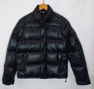 A1438●MONCLER(モンクレール)COMBLOUX ダウンジャケット 41343/50/54218 ダークグリーン/チェック サイズ2