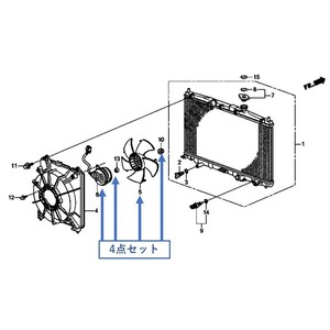 ★新品 純正 CR-Z ZF1 ZF2 ラジエター ファンCOMP モーター 4点セット HONDA 純正部品