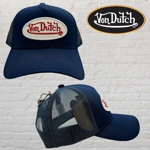 新品　Von Dutch メッシュキャップ　ネイビー　ボンダッチ　メッシュCAP 帽子　Y2Kファッション　韓国ファッション