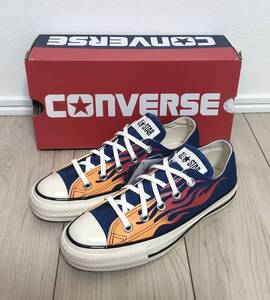 新品 CONVERSE ALL STAR US IGNT OX FLAME 1SD742 23cm コンバース オールスター ロー フレイム柄 ファイヤーパターン 青 U.S. ORIGINATOR