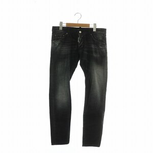 ディースクエアード DSQUARED2 Regular clement jean デニムパンツ スキニー ダメージ加工 ボタンフライ 46 M 黒