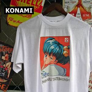 KONAMI コナミ ときめきメモリアル Tシャツ FREESIZE ときメモ レトロ ゲーム 館林 見晴 ホワイト 10312