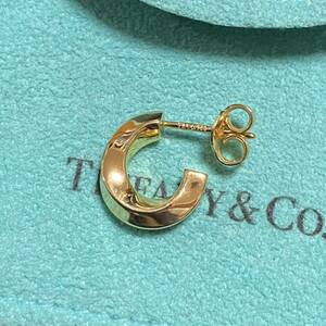 Tiffany ティファニー K18YG ゴールド ナイフエッジ フープ ピアス