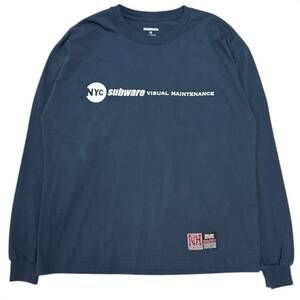 NEIGHBORHOOD ネイバーフッド　subware Print LSV T-Shirts ネイビー サイズ:M