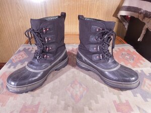 ■SORELソレル■WATERPROOFスノーブーツCARIBOU黒US10■28cm防寒