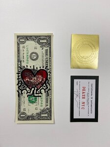 DEATH NYC signed U.S dollar bill USドル札 紙幣 世界限定 草間彌生 かぼちゃ キースベリング 現代アート