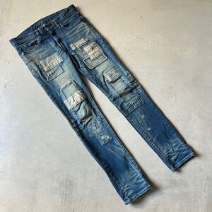 【希少】glamb グラム unplaugged denimアンプラグドデニム デニムパンツ パンツ デニム ジーンズ ダメージ加工 