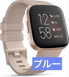 コンパチブルバンド Fitbit Versa バンド シリコンバンド ブルー