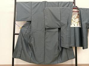 平和屋着物●男性　本場大島紬　アンサンブル　格子柄　羽裏：鷹　正絹　逸品　BAAM9318fw