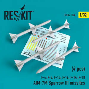 ◆◇RESKIT【RS32-0324】1/32 AIM-7MスパローⅢ (F-4,F-5,F-15,F-16,F-14,F-18用/4個入り）◇◆