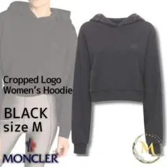 新品未使用・本物保証☆MONCLER Cropped パーカー M 黒色 女性用