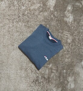 FILA フィラ スウェット 裏ボア 左胸 袖口 刺繍ロゴ ダークグレー Lサイズ 送料無料!! 1円スタート〜