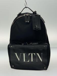 VALENTINO◆リュック/レザー/BLK//