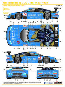 SK-24139:1/24 メルセデスベンツCLK GTR(Original-Teile)#11/12 FIA GT 1998 水転写デカールSK24139