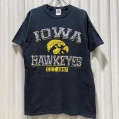 【送料無料】USA古着 IOWA HAWKEYES プリントTシャツ