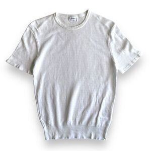 イタリア製★国内正規品★ JIL SANDER ジルサンダー 半袖 コットン編み ニット 46 白 Tシャツ レディース KNIT カットソー サーマル